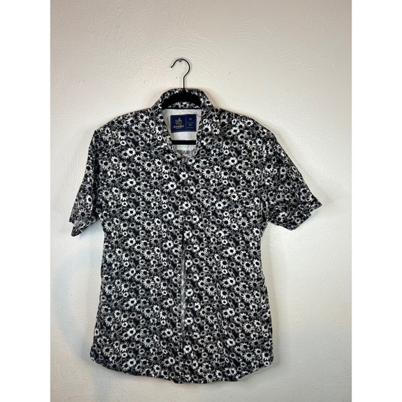 Rugby University Other - Crown & Ivy Black Floral Short-Sleeve Button-Down Shirt